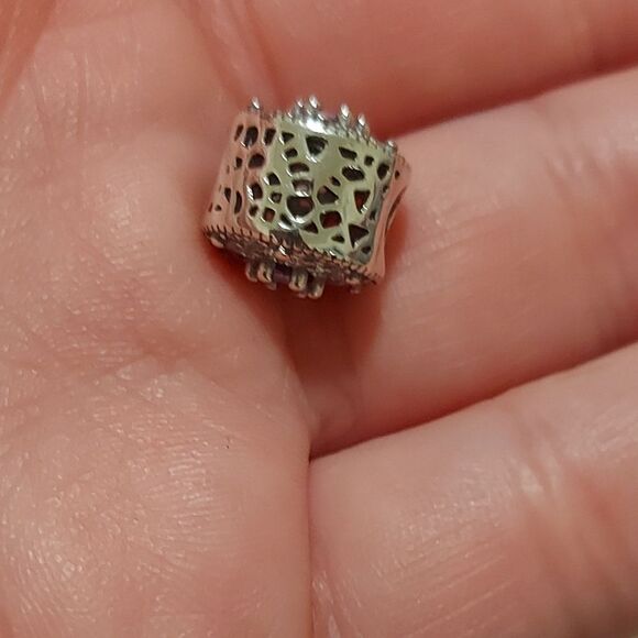 925 Sterling Silver Purple Flower Charm - Picture 5 of 8